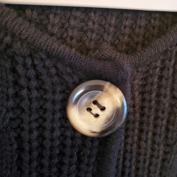 Coco+Capers Black Short Sleeve Cable knit Cardigan Sweater - Picture 2 of 6